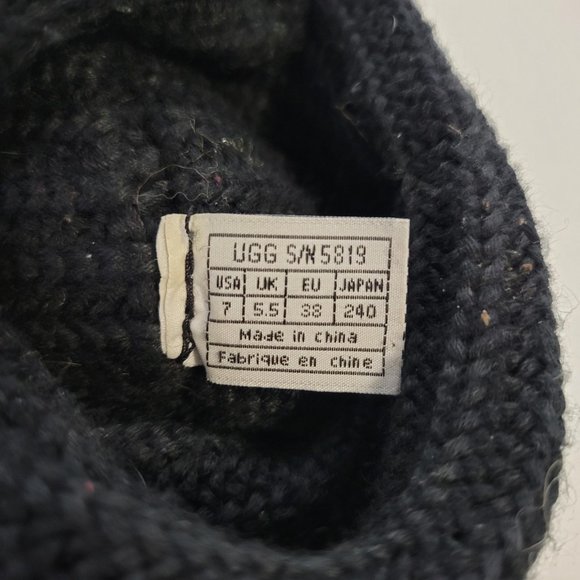 Ugg Australia Women 5819 Comfort Tall Sweater Cardi Knit Boots Shoes Sz 7 Black - Picture 10 of 10